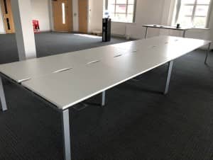 USED ADAPT II WHITE BENCH DESKING 1600 x 800 & 1200 x 800 available