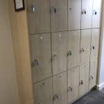 3 Door Wooden Lockers in Maple – W/Keys – 16 lockers available