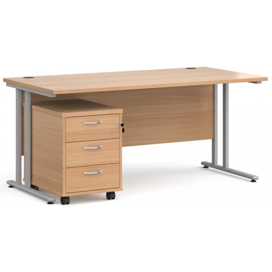 Maestro_Cantilever_Straight_Office_Desk_With_Three_Drawer_Mobile_Pedestal_Beech-912×912