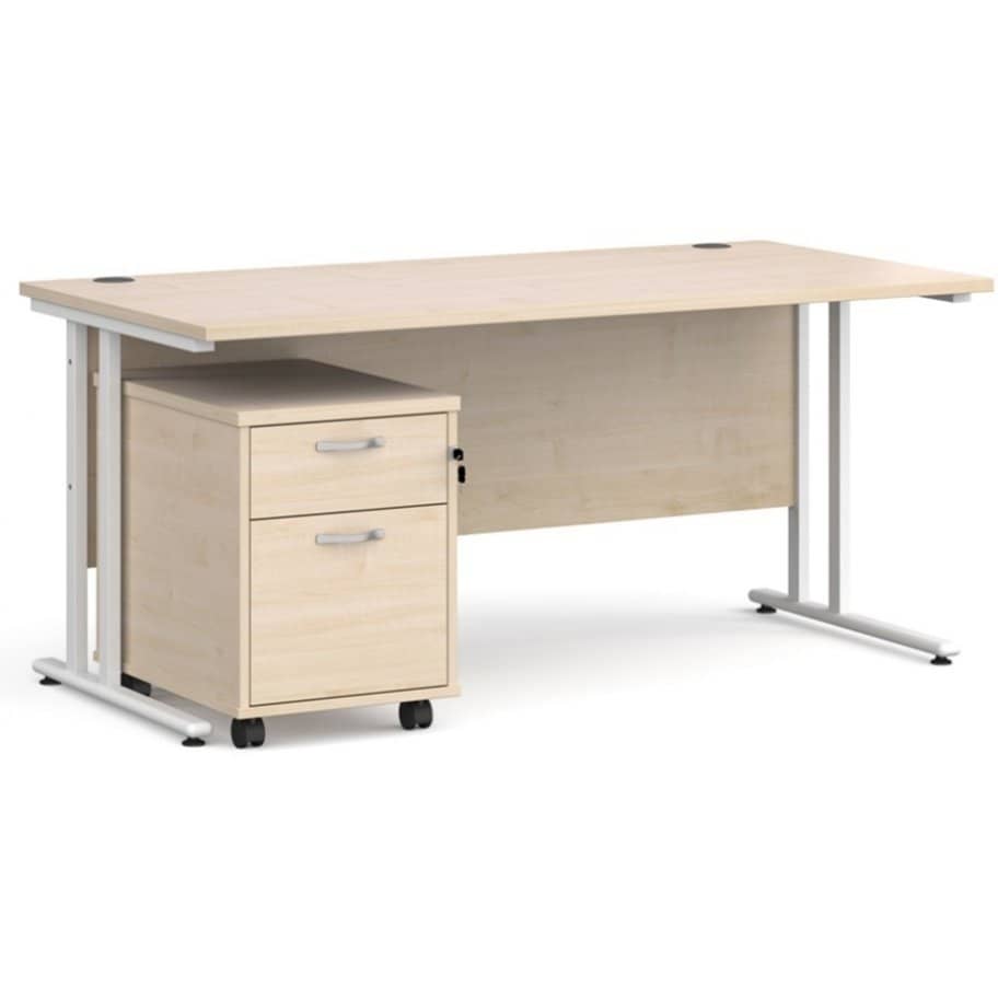Maestro_Cantilever_Straight_Office_Desk_With_Two_Drawer_Mobile_Pedestal_Maple-912×912