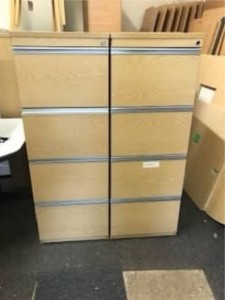 Light Oak Heavy Duty 4 Drawer foolscap filing cabinets – 5 matching available – £99 + VAT EACH