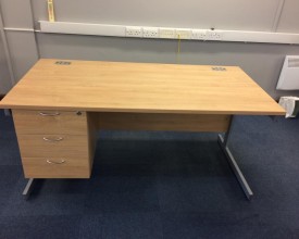 used 1600mm desks with fixed drawer