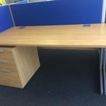 quality used straight desks 1600mmx800mm with mobile drawer units