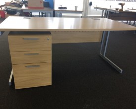 quality used straight desks 1600mmx800mm with mobile drawer units
