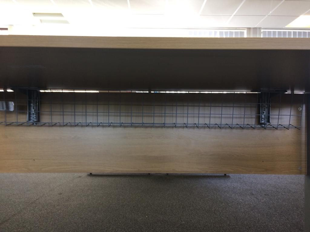 used straight desks oak cable manaement trays