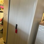 Used metal tambour door cupboards with shelves