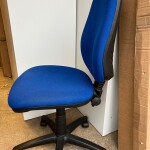 Used blue fabric high back operators chairs