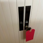 Used metal tambour door cupboards with shelves