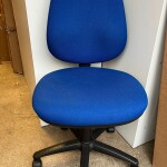 Used blue fabric high back operators chairs