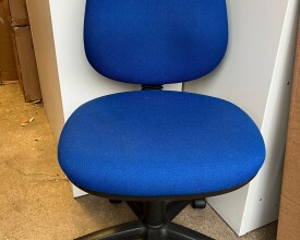 Used blue fabric high back operators chairs