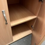 Used Desk High Cupboards Beech Finish