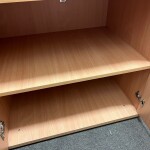 Used Desk High Cupboards Beech Finish