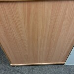 Used Desk High Cupboards Beech Finish