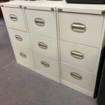 Used Silverline 3 drawer metal filing cabinets with keys