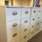 Used Silverline 4 drawer metal filing cabinets – Grey