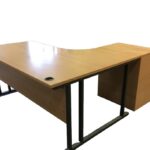 Used 1600mm Ergo desks with pedestal set