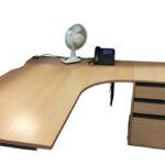 Used 1600mm Ergo desks with pedestal set