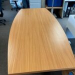BRAND NEW MEETING TABLE BOAT/BARRELL SHAPED TOP—HALF PRICE AT £199+ VAT !!