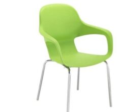 NEW GREEN ARIEL CHAIR STACKABLE HALF PRICE @£49 +VAT