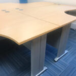 Used set of 4 ergo desks with mobile drawers