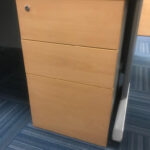 Used set of 4 ergo desks with mobile drawers