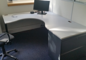 Light grey used corner desks