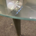 Used round frosted glass top coffee table