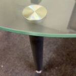 Used round frosted glass top coffee table