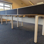 Quality used bench desking – complete with cable management and screens