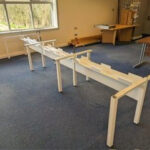 Quality used bench desking – complete with cable management and screens