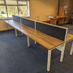 Quality used bench desking – complete with cable management and screens