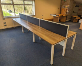 Quality used bench desking – complete with cable management and screens