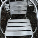 Used aluminium bistro arm chairs