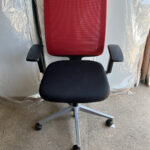 Steelcase office chair red mesh back