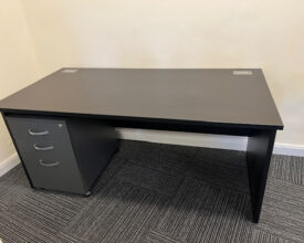 Used Black Desk with Grey Pedastal