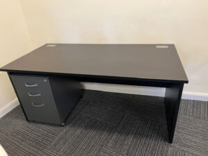 Used Black Desk with Grey Pedastal
