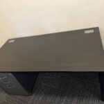 Used Black Desk with Grey Pedastal