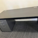 Used Black Desk with Grey Pedastal