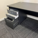 Used Black Desk with Grey Pedastal